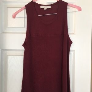 LOFT Cranberry Sleeveless Knit Sweater - Sz MED